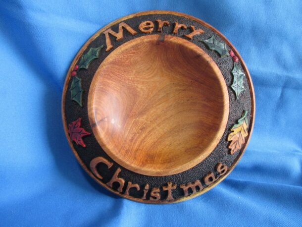 This is a Merry Christmas bowl created by Dan Hall